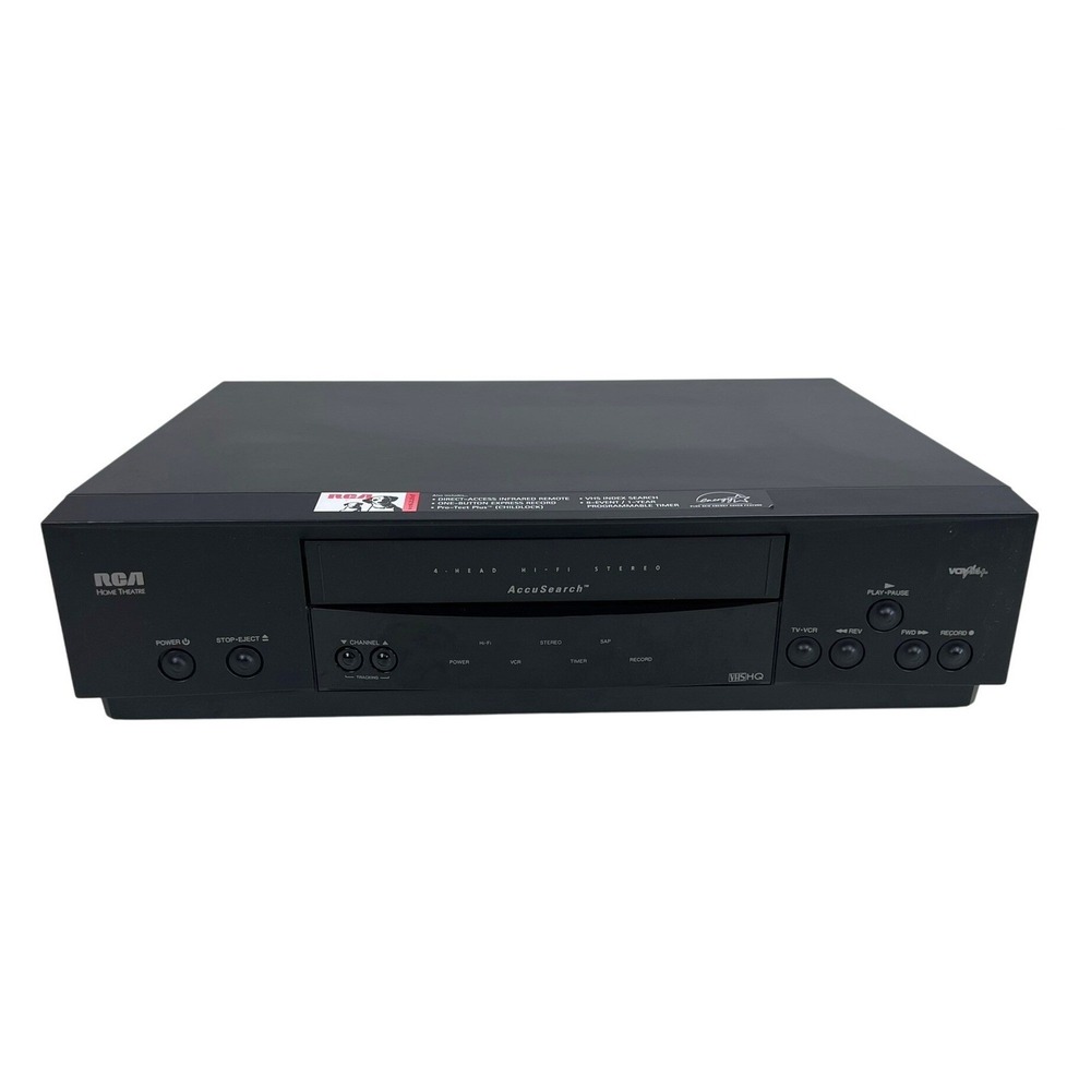 RCA VR622HF VHS VCR Player 4-Head Hi-Fi Stereo AccuSearch Home Theatre Black